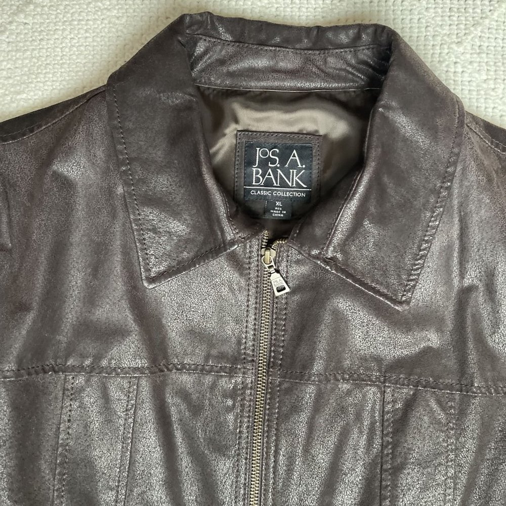 Jos. A. Bank Leather Jacket Men's, Classic Collection, XL, 3 Inner Pockets